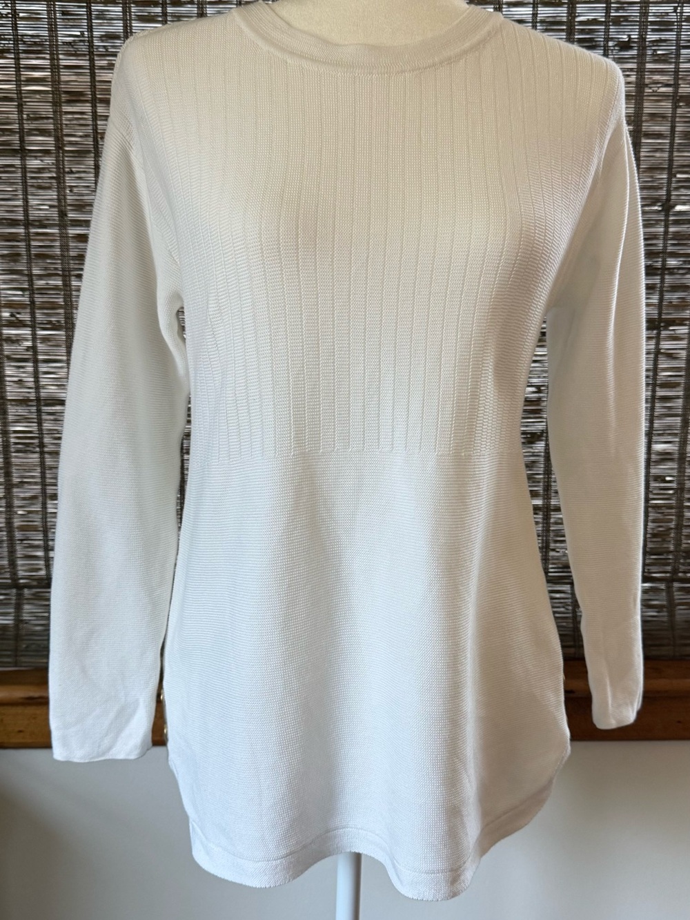 Talbots white Long-Sleeve Ribbed Knit Sweater
